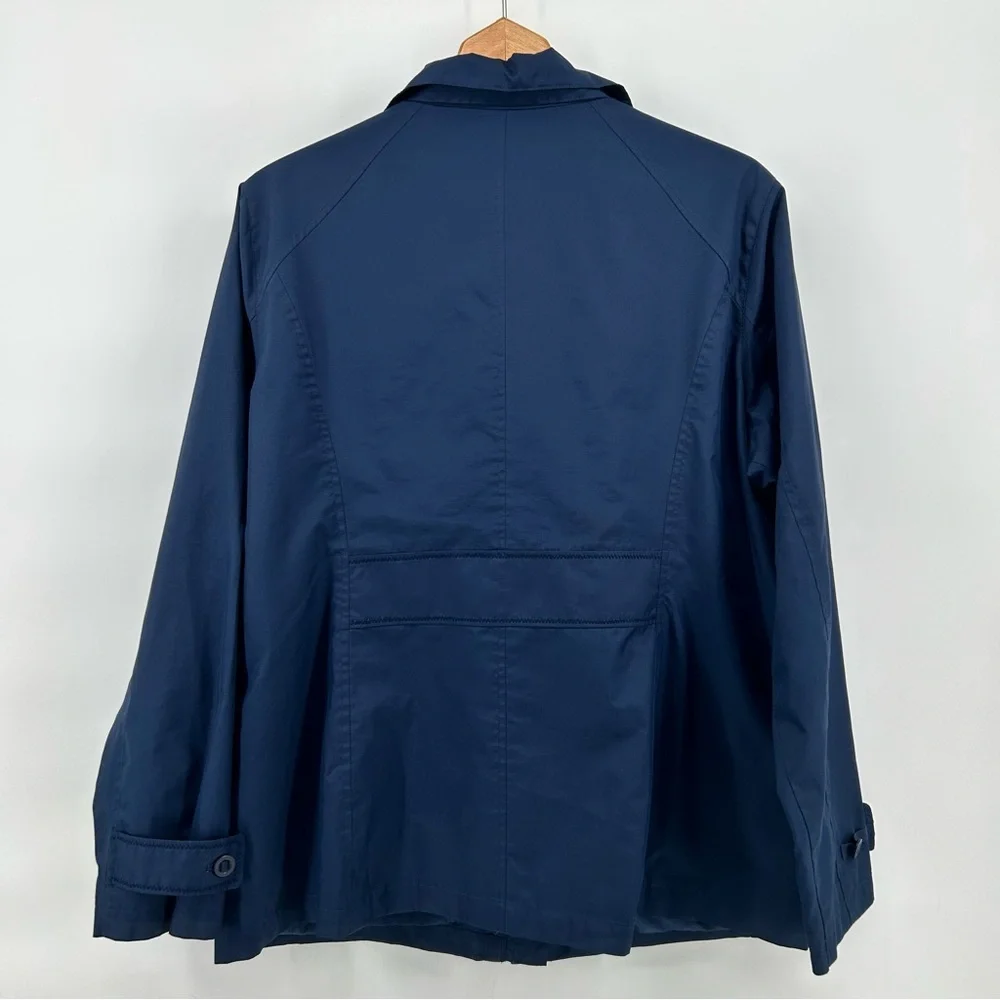 Lands End Womens Large Blue Rain Jacket Lightweight Water Resistant Coat No Hood - Picture 10 of 13